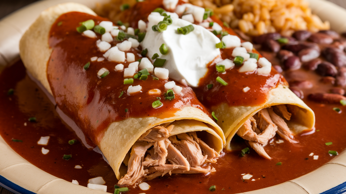 What does chicken enchiladas contain?